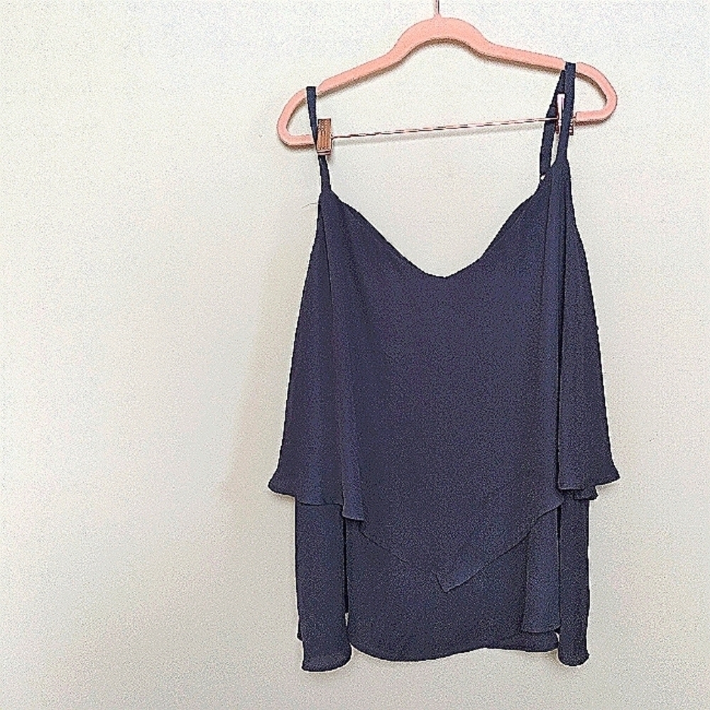 Torrid Neutral Gray Chiffon Double Layer Swing Cami Size 4 (4X)